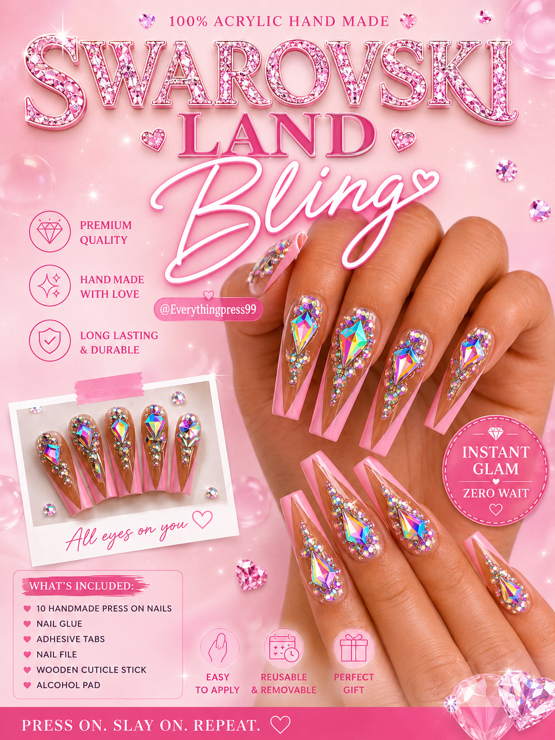 Swarovski Land Press on Nail Set